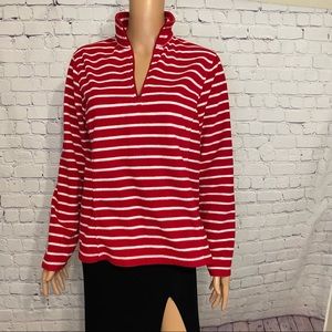 Lands end Red and white stripped Christmas sweater candy cane size medium